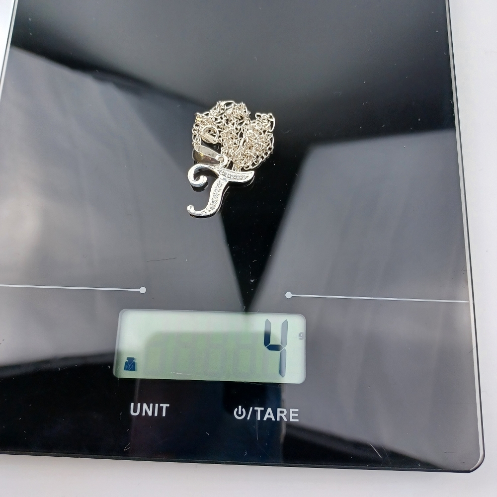 925 sterling silver alphabet letter T pendant necklace - Picture 15 of 17